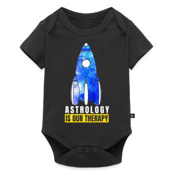 Abstract Delightful Rocket Of Cheerful Astro Quote - Baby Premium Kurzarmbody - Schwarz - Vorne