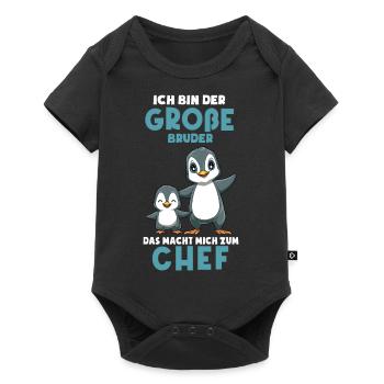 Ich bin jetzt ein großer Bruder Chef - Süße - Baby Premium Kurzarmbody - Schwarz - Vorne