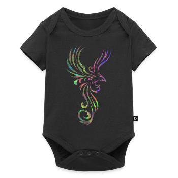 Tattoo Vogel marmoriert 2 - Baby Premium Kurzarmbody - Schwarz - Vorne