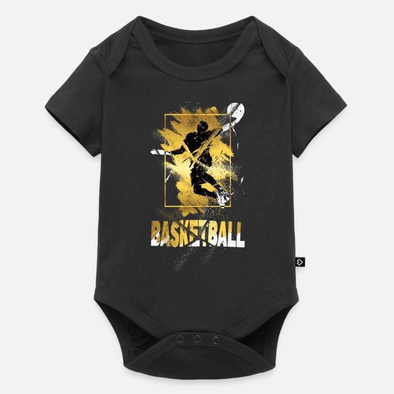 Basketteur Basketteur Dunking Gold Splash - Body à manches courtes Premium Bébé - noir