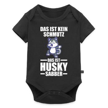 Hund Husky - Baby Premium Kurzarmbody - Schwarz - Vorne