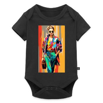 Business Woman Modern Pop Art - Baby Premium Kurzarmbody - Schwarz - Vorne