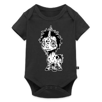 Niedliches Baby Einhorn Zombie - Baby Premium Kurzarmbody - Schwarz - Vorne