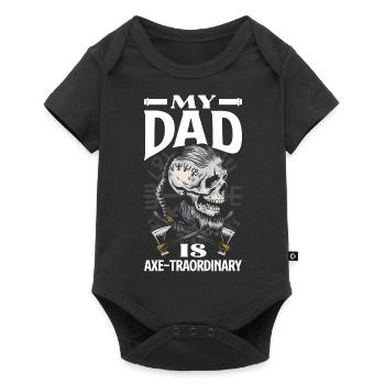 My Dad is Axe-traordinary Father's Day - Baby Premium short-sleeve bodysuit - black - Front