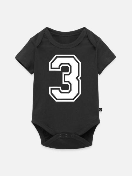 3 - Baby Premium Kurzarmbody - Schwarz