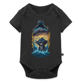 Affe - Baby Premium Kurzarmbody - Schwarz - Vorne