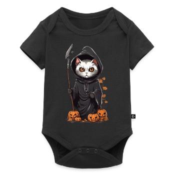 Mignon Halloween Cat Druide Costume - Body à manches courtes Premium Bébé - noir - Devant