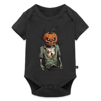 Spooky Pumpkin Zombie Halloween Nuit Horreur - Body à manches courtes Premium Bébé - noir - Devant