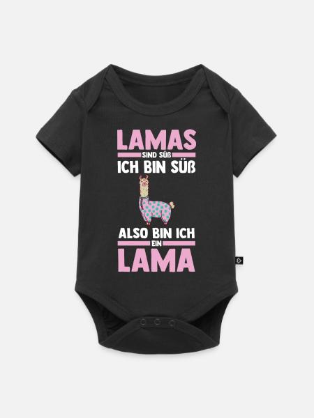 Lama - Baby Premium Kurzarmbody - Schwarz