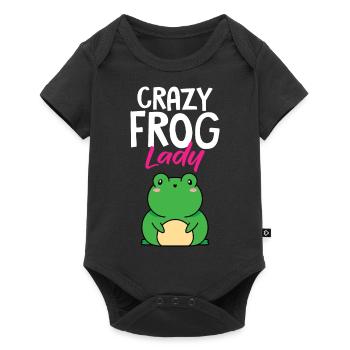 Funny Crazy Frog Lady Women Amphibian Herpetologis - Baby Premium short-sleeve bodysuit - black - Front