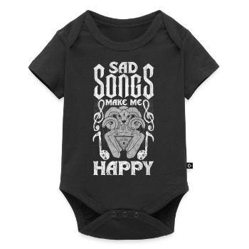 Emoticon Les chansons tristes me rendent heureux Esthétique Emocore - Body à manches courtes Premium Bébé - noir - Devant
