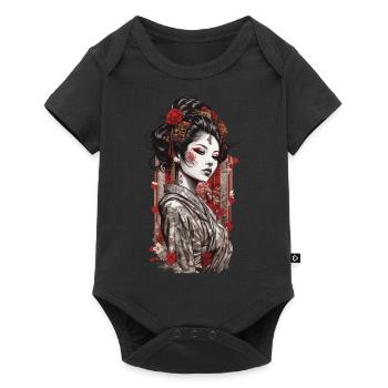 Urban Geisha Japan’s Aesthetics Streetwear Design - Body à manches courtes Premium Bébé - noir - Devant