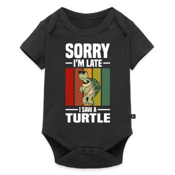 Schildkröten Haustier Schildkröten Tiere Reptilien - Baby Premium Kurzarmbody - Schwarz - Vorne