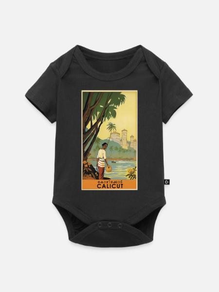 Classic vintage poster of Calicut - Baby Premium short-sleeve bodysuit - black