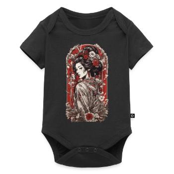 Modern Geisha Streetwear Retro Japan Art Style - Baby Premium short-sleeve bodysuit - black - Front
