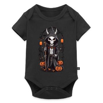 Halloween Squelette Druide Magie - Body à manches courtes Premium Bébé - noir - Devant