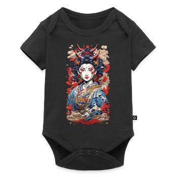 Geisha demon retro ukiyo-e japan style - Baby Premium short-sleeve bodysuit - black - Front
