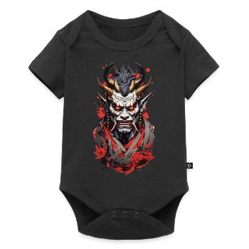 Japonais Oni Démon Rétro Manga Style de conception - Body à manches courtes Premium Bébé - noir - Devant