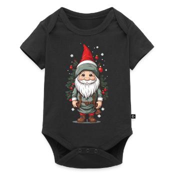 Winter Gnome and Christmas Tree Christmas Design - Baby Premium short-sleeve bodysuit - black - Front