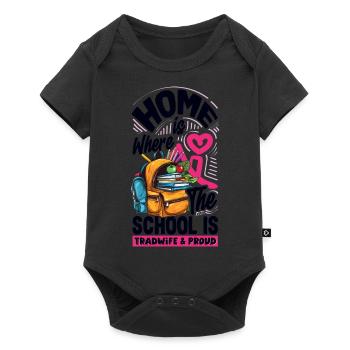 Classic Homeschool Mom Tradwife Homeschooling - Baby Premium short-sleeve bodysuit - black - Front