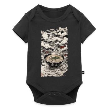 Japan Ukiyo-E Ramen Streetwear Retro Design - Baby Premium short-sleeve bodysuit - black - Front