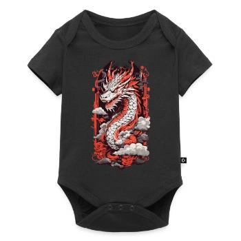 Dragon de Feu Japon Ukiyo-E Otaku Style Art - Body à manches courtes Premium Bébé - noir - Devant