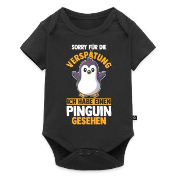 Pinguin - Baby Premium Kurzarmbody - Schwarz - Vorne