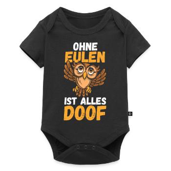 Eulen - Baby Premium Kurzarmbody - Schwarz - Vorne