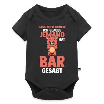 Braunbär Bär - Baby Premium Kurzarmbody - Schwarz - Vorne