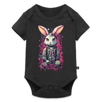Gothic Bunny Aesthetic Streetwear Design - Baby Premium short-sleeve bodysuit - black - Front