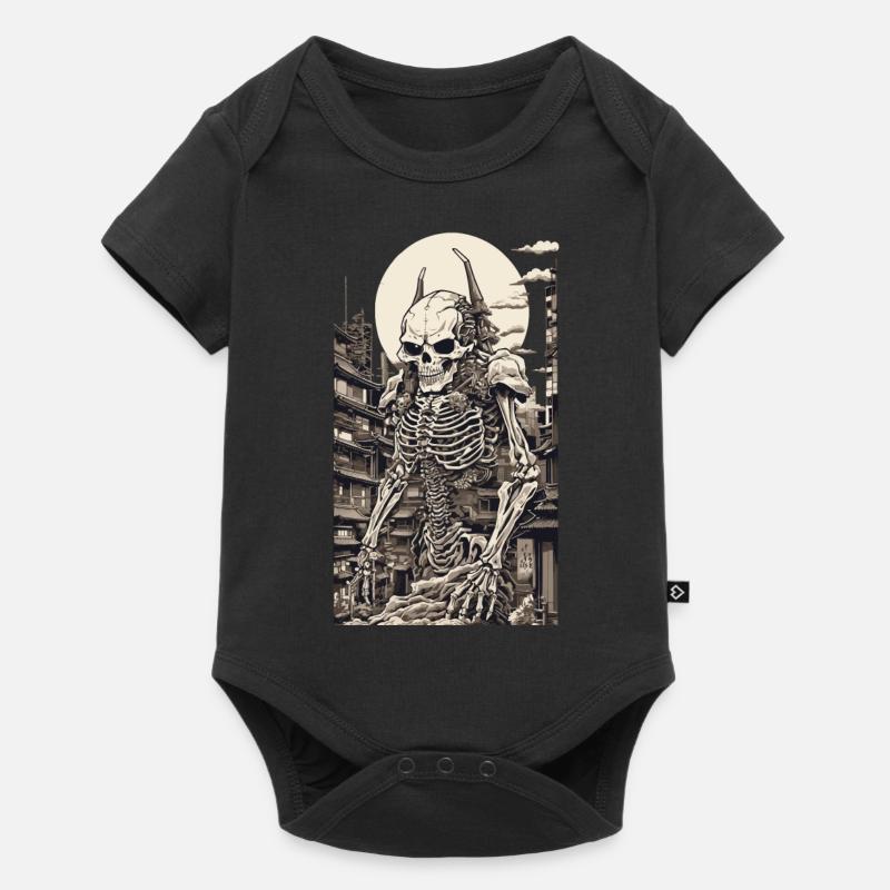 Edo Japan Yokai Skeleton Ukiyo-E Artwork - Baby Premium short-sleeve bodysuit - black