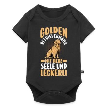 Golden Retrievermama Hundemama Hund Golden Retriev - Baby Premium Kurzarmbody - Schwarz - Vorne