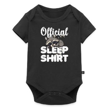 Raccoon Official Sleep Shirt Lazy Relax - Baby Premium short-sleeve bodysuit - black - Front