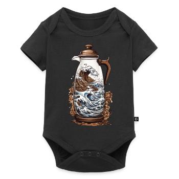 Japonais Café Esthétique Style Streetwear - Body à manches courtes Premium Bébé - noir - Devant