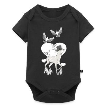 Deer Vintage Retro Old School Fantasy Wildlife - Baby Premium short-sleeve bodysuit - black - Front