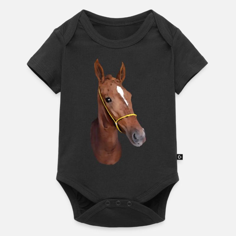 Tête de cheval stylisée - Body à manches courtes Premium Bébé - noir