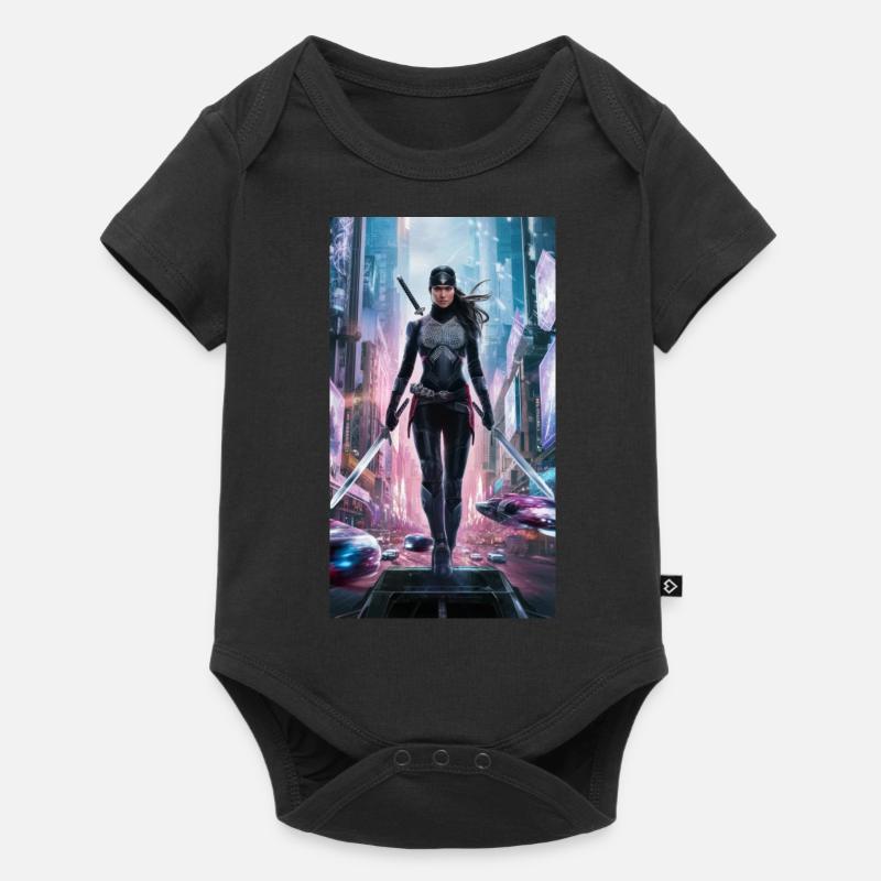 Super-héros ninja - Body à manches courtes Premium Bébé - noir