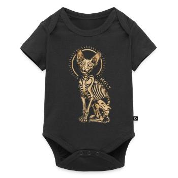 chat sphinx squelette tatouage - Body à manches courtes Premium Bébé - noir - Devant