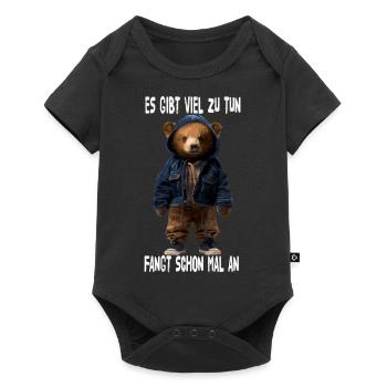 There's a lot to do, let's start - Baby Premium short-sleeve bodysuit - black - Front