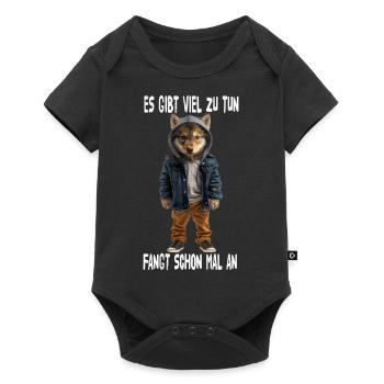 There's a lot to do, let's start - Baby Premium short-sleeve bodysuit - black - Front
