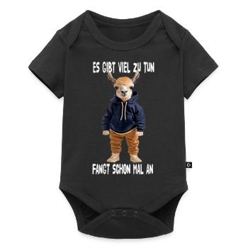 There's a lot to do, let's start - Baby Premium short-sleeve bodysuit - black - Front