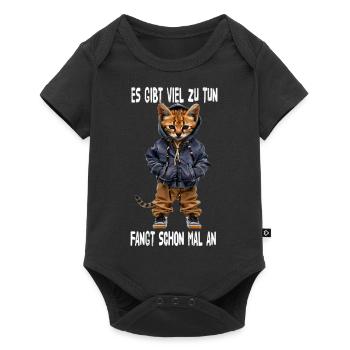 There's a lot to do, let's start - Baby Premium short-sleeve bodysuit - black - Front