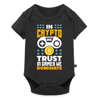 In Crypto We Trust, In Games We Dominate Crypto - Baby Premium short-sleeve bodysuit - black - Front