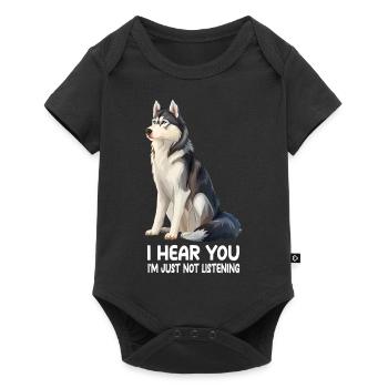 Husky - Baby Premium Kurzarmbody - Schwarz - Vorne