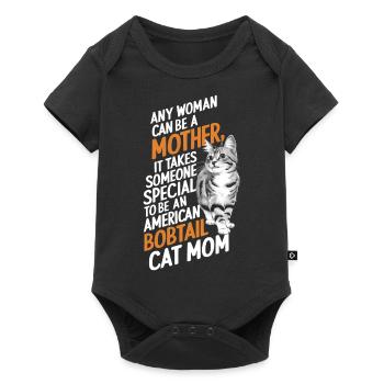 Katze American Bobtail Geschenk - Baby Premium Kurzarmbody - Schwarz - Vorne