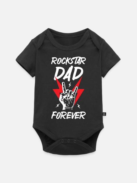 Rockstars Dad Forever - Baby Premium Kurzarmbody - Schwarz