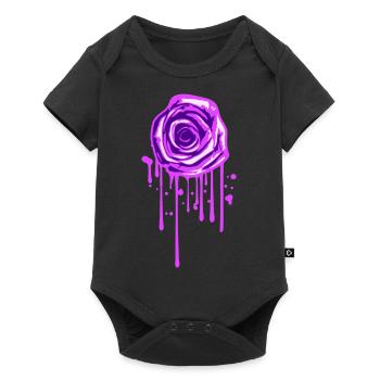 Rose Blossom Graffiti Drop Rose Romantic - Baby Premium short-sleeve bodysuit - black - Front