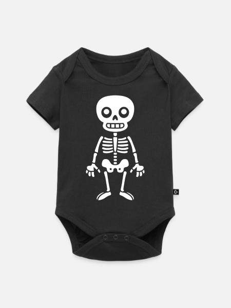 Skelett - Baby Premium Kurzarmbody - Schwarz