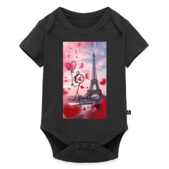 Bâton amour Paris - Body à manches courtes Premium Bébé - noir - Devant