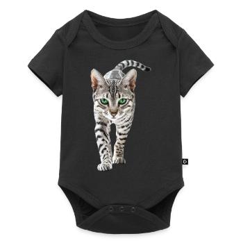 Ägyptische Mau - Baby Premium Kurzarmbody - Schwarz - Vorne